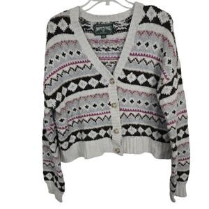 American Eagle Y2K Cottagecore Multicolor Fair Isle Cardigan Sweater  Knit SP